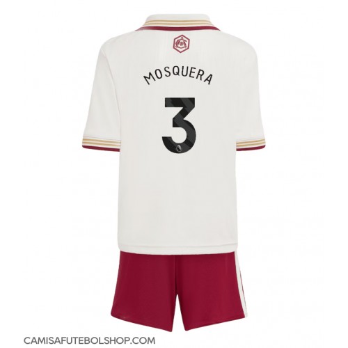 Camisa de time de futebol Arsenal Cristhian Mosquera #3 Replicas 3º Equipamento Infantil 2025-26 Manga Curta (+ Calças curtas)